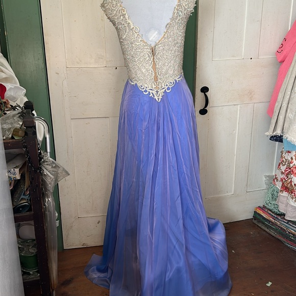 NWT LaFemme Gown Rhinestone Prom Bridesmaid Pageant Maxi Formal New Years Party - Picture 5 of 11